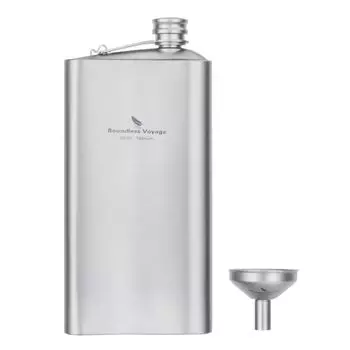 Boundless Voyage Titanium Skittles 250 мл с легким стильным стильным виски, портативным алкоголем, водой, походной сумкой для хранения на открытом воздухе Ti3074D