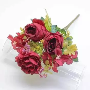 Bouquet Arrangement Flower With Fauk Hydrangeamacrophylla And Roses Wedding For
