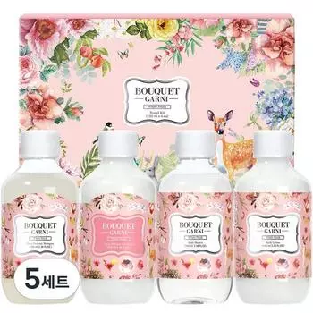 Bouquet Garni Hair Body 4 Type Travel Kit White Musk, 5 Set, Korean popular cosmetics set