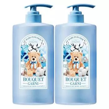 Bouquet Garni Moisture Body Lotion Baby Powder Scent, 1L, 2 Pieces
