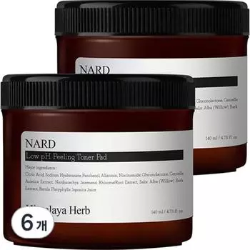 Bouquet Garni Nard Mildly Acidic Peeling Toner Pads 70 sheets 140ml, 70 pieces, 6 pieces