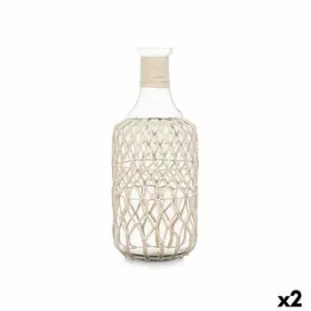 Bouteille Blanc Transparent 19 X 48 Cm Dcorative (2 Units) TU