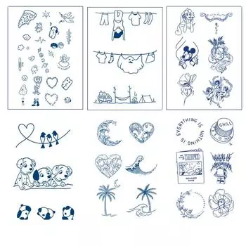 Boutique 38 semi-permanent real tattoo sticker water bomb travel tattoo unisex, 1 piece, Let s Chill
