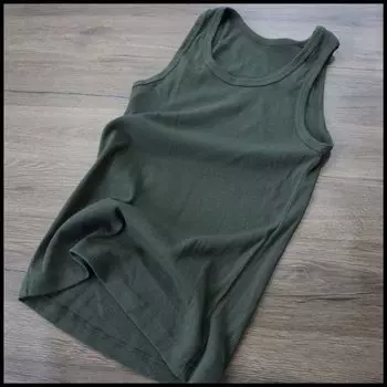 Boutique Women s Clothing Lightweight Cotton Ammonia Blended Fine Texture Breathable Stretch Women s Summer Casual Undershirt Vest Army Green XXS