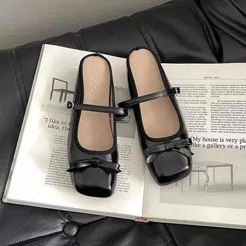 Bow bag head half slippers women s spring and summer new with skirt inner height increase cool slippers 35