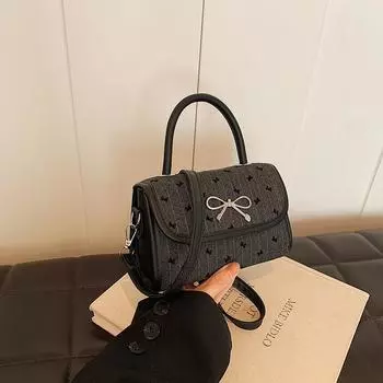 Bow bag women s 2025 summer shoulder messenger bag high-end portable square bag