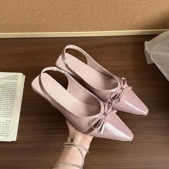 Bow Baotou Sandals Women s Spring and Summer New Niche Design Versatile Commuter Dating Mary Jane Women s Shoes 35