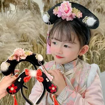 Bow Chinese Style Headwear Pearl Ancient Style Hair Clip Retro Hanfu Hair Clip Children D