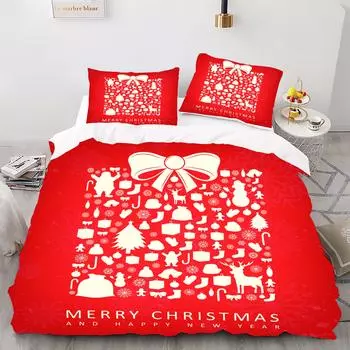 Bow - Комплект постельного белья с цифровой печатью - Полиэстер - Декор для спальни - 1 покрывало + 2 наволочки (нет подушки) 173x229cm