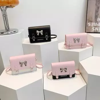 Bow Handbag Spring New Versatile Ins Gentle Texture One-shoulder Crossbody Bag Korean Style Small Square Bag