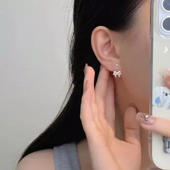 Серьги-бантики с крючками. Милые, свежие и универсальные подарочные серьги для лучших подруг.