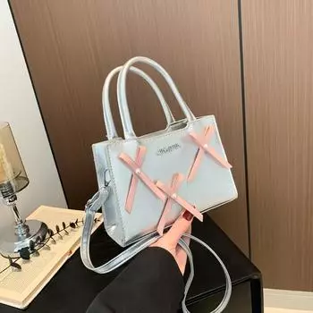 Bow Internet знаменитости мода маленькая квадратная сумка сумка 2024 новый универсальный ins иностранный стиль сумка через плечо женская сумка белый