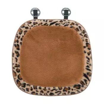 Bow Leopard Print Car Headrest Flower Plush Seat Cushion Car Seat Decoration Lumbar Support Style 1