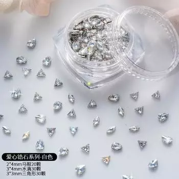 Bow Love Циркон Бриллиант Мини Мини Маленький Бриллиантовое Покрытие Дно Супер Вспышка Перевернутый Край Плоское Дно Микро Цирконий Цветной Бриллиант