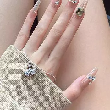 Bow Necklace Women s Light Luxury Temperament Zircon Flower Stainless Steel Clavicle Chain Autumn