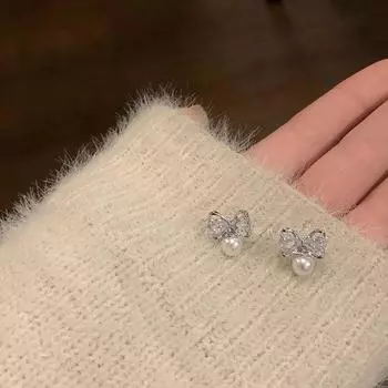 Серьги-гвоздики с жемчугом из чистого серебра S999, женские модные, индивидуальные, универсальные, с бриллиантами