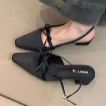 Bow Strap Women s Slippers Summer New Style Fashion Shoes for Design Open Toe Thick Heel Outdoor Slippers Ladies Zapatos Mujer 35