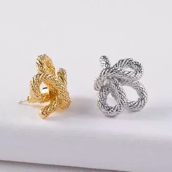 Bow stud earrings 925 silver needle fashion ins medieval autumn and winter simple and noble earrings jewelry золотой