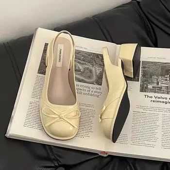 Bow thick heel bag head sandals women s summer new with skirt high-end fashion sandals tide 35