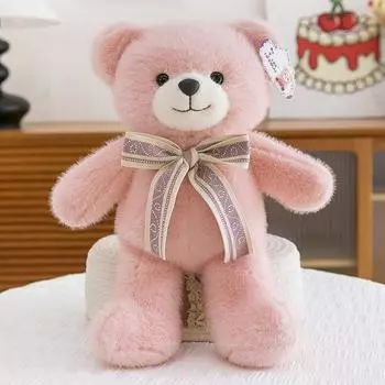 Bow Tie Bear Plush Toy Girl s Heart Companion Teddy Bear Birthday Gift Hug Bear 30cm розовый