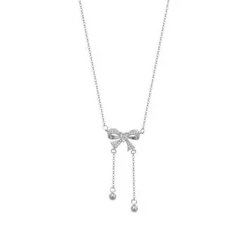 Bow Tie Tassel Necklace with Temperament, Girl s Fresh and Unique Design Collarbone Chain
