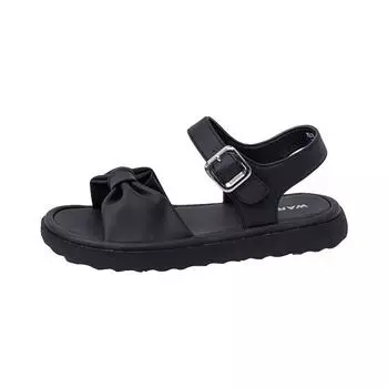 Bow versatile sandals women s flat bottom new one-word with temperament lightweight single shoes with skirt 35