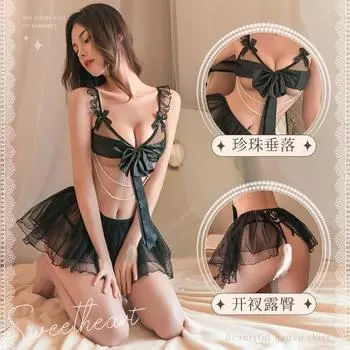 Бант с жемчужной цепочкой милый наряд для девочки сексуальная женская страсть Average size