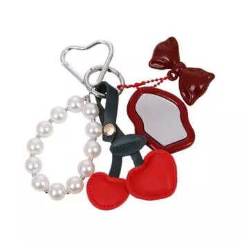 Bowknot Bag Pendant Peach Heart Car Key Ring Fashion Cherry Pendant Key Chain Jewelry Accessories красный