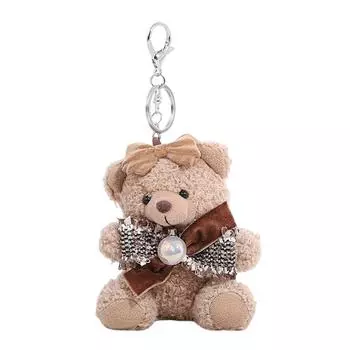 Bowknot Bear Charm Keychains Sweet Cute Pendant Car Keyring Backpack Decoration Fashion Jewelry for Women Girls 3