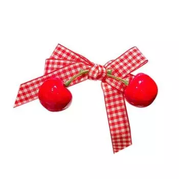 Bowknot Bow Hair Clip Side Clip Cherry Bow Barrettes Sweet Cool Cherry Hairpin Kids Gift
