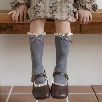 Bowknot Bowknot Stockings Lace Calf Socks Calf Socks Girl Long Socks