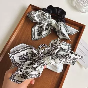 Bowknot Cashew Flower Hair Clip French Style Bow Hair Rope Personalized Bow Hair Claw Daily Hair Rope