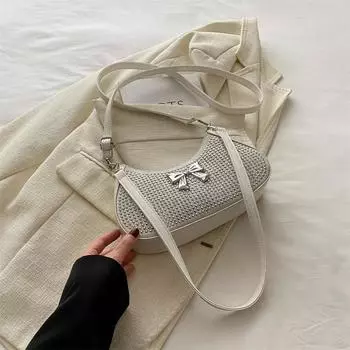 Bowknot Dumpling Shaped Single Shoulder Underarm Bag Handbag Women Gift Fashion