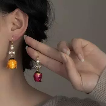 Bowknot Earrings Studs Crystal Pearl Earrings Trendy Dropping Earrings Gift Style 1