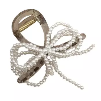 Bowknot Hair Clip Hairpin Stylish Pearls Beaded Bow Hair Clip Decoration Colorful Butterfly Barrette Ornament for Girls T2