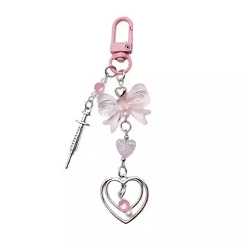 Bowknot Heart Syringe Pendant Phone Hanging Rope Cute Phone Chain Strap Bag Decoration Lanyard Keychain Accessories A