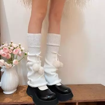 Bowknot Leg Warmers Women Y2k Lolita Leg Warmer Trendy Balletcore Stockings Women