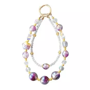 Bowknot Mobile Phone Keychain Strap Colorful Beads Phone Hanging Rope Mobile Phone Pendant style 1