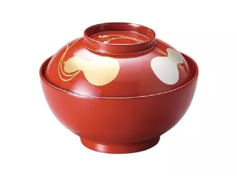 Bowl Gourd Zoni Bowl Vermilion Lacquered Made in Japan J-kitchens (1 customer) 13.6cm Hand-painted