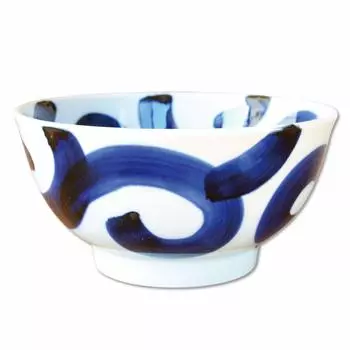 Bowl Stylish Noodle Bowl Bowl Tableware Bowl Bowl Container Arita Ware Hasami Ware Thick Arabesque Noodle Bowl Made in Japan 17.2cm