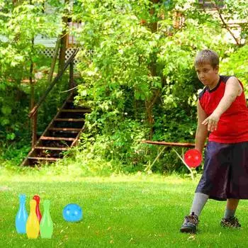 Bowling Set Kids Ballgamegames Play Desktop Party Outdoor Fun Pin Kid Toychildren Lawn Toys