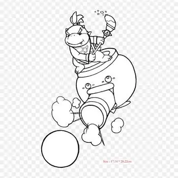 Bowser Jr Para Colorir Термопереносная печать виниловые заплатки наклейки для одежды аппликации своими руками моющиеся заплатки