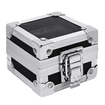 Бокс-держатель для фрез для маникюра на 25 отверстий, пыленепроницаемый бокс для хранения головок для полировки ногтей, органайзер-контейнер для демонстрации фрез для маникюра чёрный