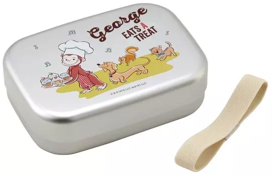 Бокс для бенто Skater 370 мл Curious George 23 из алюминия для детей, сделано в Японии ALB5NV-A