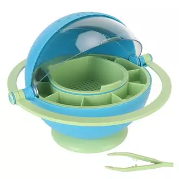 Бокс для наблюдения за шелкопрядом, очень большой, HD, прозрачное окно, капсула для разведения насекомых, для детей синий