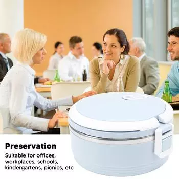 Box Thermal Lunch Box Stainless Steel Single Layer Portable Insulated Box with Safety Buckle for Children Adult