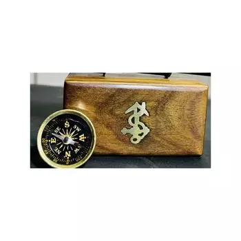 Box Wooden Brass Compass Telescope Antique Nautical Gift Marine Vintage Gift