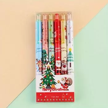 Boxed Christmas style pattern neutral pen, smooth writing, student gel pen for the back of school season, Christmas holiday gift