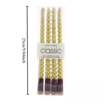 Boxed Western Restaurant Birthday Candle Long Taper Pole Candle Color Thread Romantic Wedding Event Candle серебряный