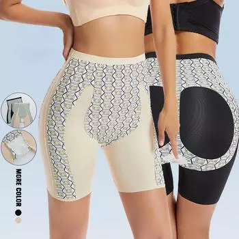 Боксер с высокой талией для женщин, трусики с подтяжкой бедер, корректирующее белье для живота, формирователь тела, утягивающее нижнее белье для коррекции живота M чёрный